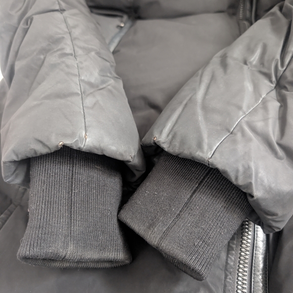 Mackage Kay Long Black Puffer Coat with Fur Trim - Picture 5 of 9